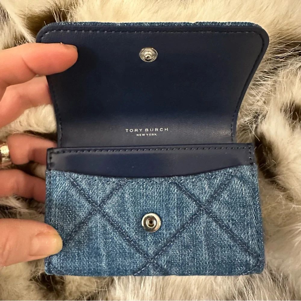 NWT | Tory Burch Willa Denim Card Case Wallet - Picture 6 of 8